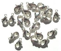 20 12mm Silver Plated Lobster Claw Clasps